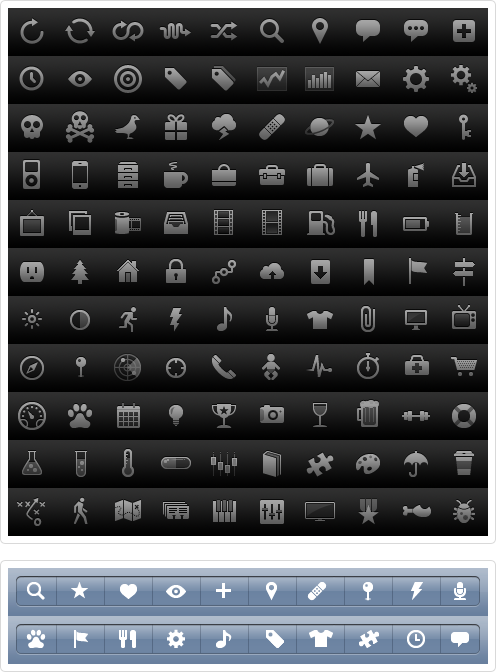 glyphs and icons for the iPhone